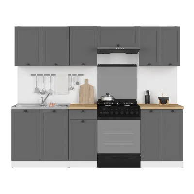 Modular kitchen JUNONA LINE 240 ZBL BRW graphite